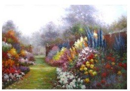 Flowers Background Rectangular Shape Canvas Abstract Oil Paintings