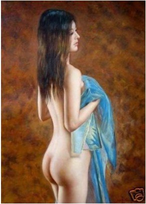 A Nude Girl Brown Background Canvas Abstract Oil Paintings