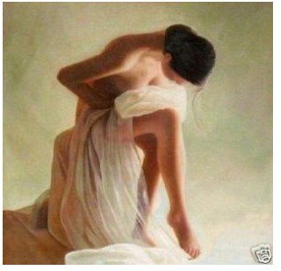 Canvas Square Shape With A Nude Girl Abstract Oil Paintings
