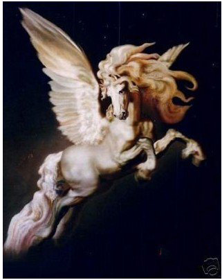 Black Background A Horse With Wings Canvas Abstract Oil Paintings