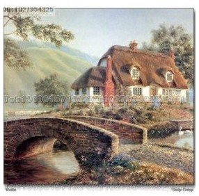 A Wooden House With A Bridge Canvas Abstract Oil Paintings