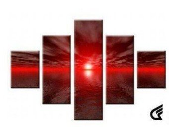 Canvas Red Background Square Shape Abstract Oil Paintings