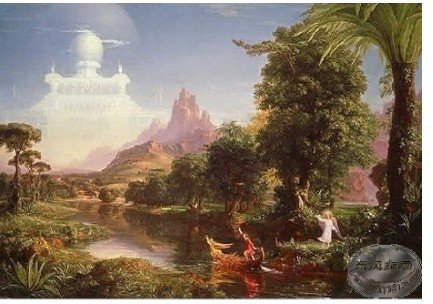 Tree Background Castle Subject Canvas Abstract Oil Paintings