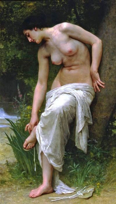 Canvas Tree Background With A Nude Woman Classical Oil Paintings