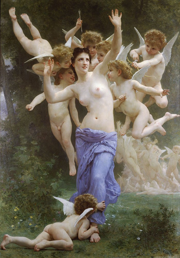 Tree Background With Many Nude Persons Canvas Classical Oil Paintings