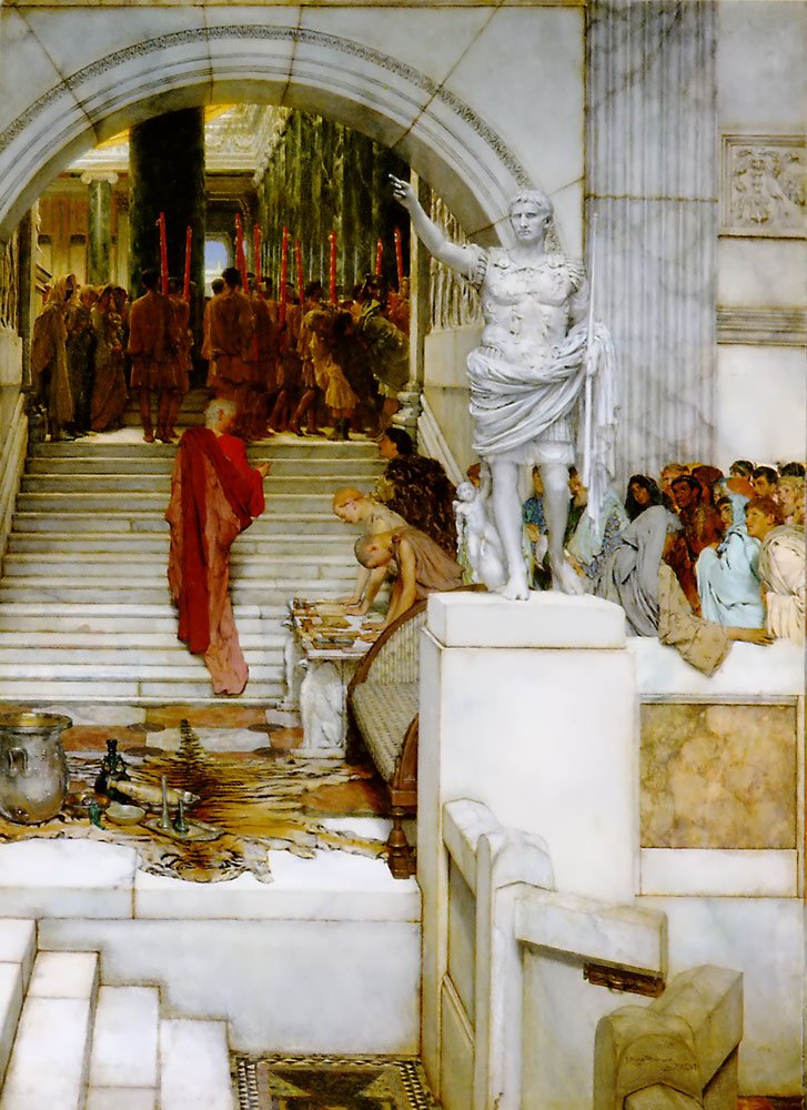 White Background Palace Subject With Persons Classical Oil Paintings