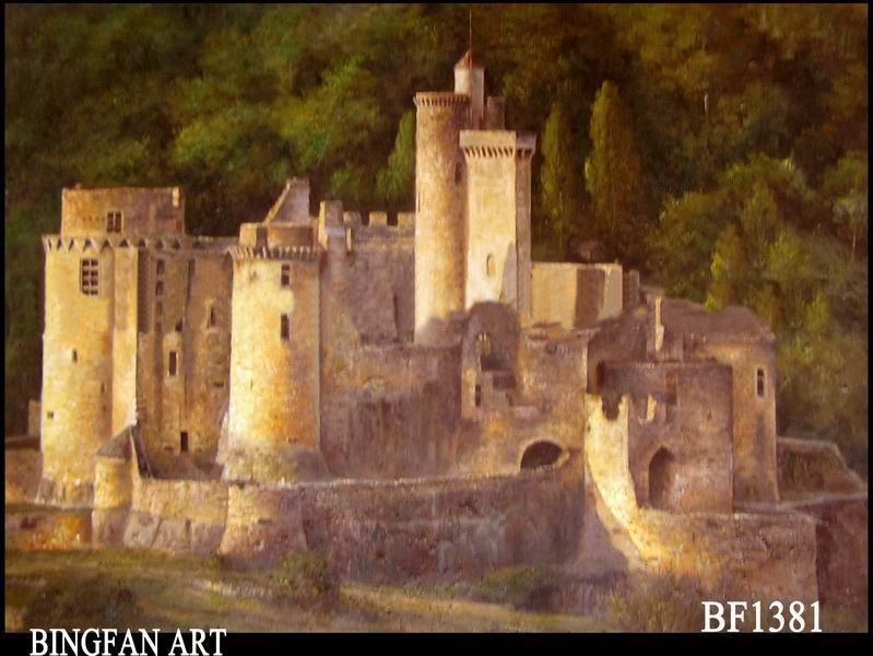 Tree Background With Ivory Castles Canvas Classical Oil Paintings