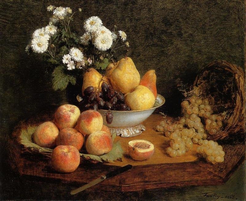 Black Background Canvas With Many Pears Classical Oil Paintings