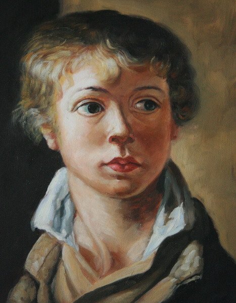 A Girl With Curl Canvas Square Shape Classical Oil Paintings