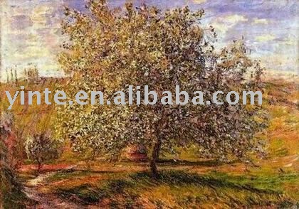 A Tree Subject Sky Background Good Condition Impressionist Oil Paintings