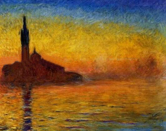 Calm Lake Gold Background Canvas Impressionist Oil Paintings
