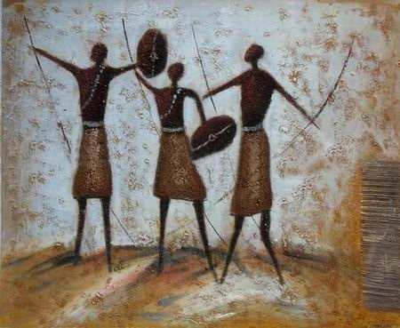 Brown Background Three Person Subject Canvas Impressionist Oil Paintings