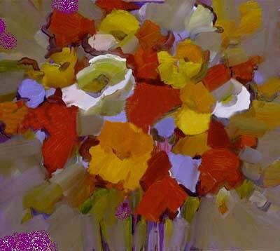 Canvas Square Shape Colourful Images Impressionist Oil Paintings