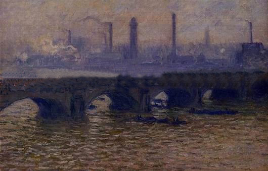 Bridge Subject Dusk Background Canvas Impressionist Oil Paintings
