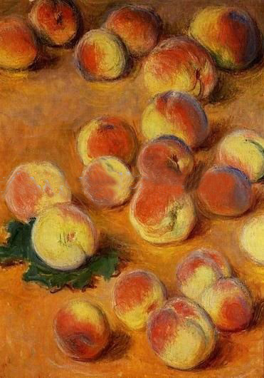 Canvas Square Shape With Many Peaches Impressionist Oil Paintings