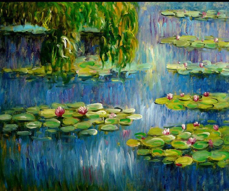 Famous Monet Water Lilies Painting Reproduction