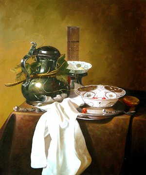 A Pot Square Shape Canvas Traditional Oil Paintings