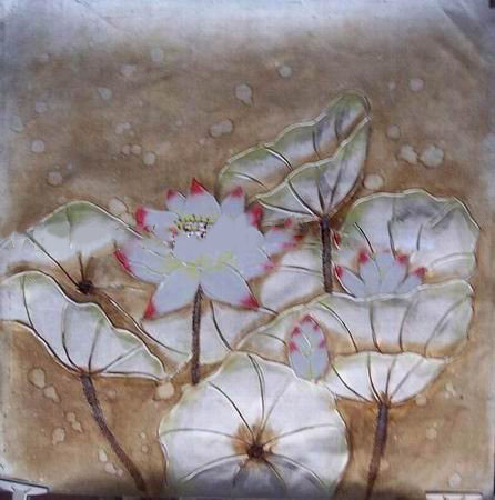 Rain Background White Lotus Canvas Traditional Oil Paintings