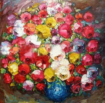 Latest Knife Flower Oil Painting
