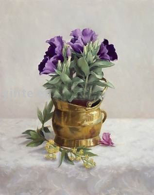 Purple Subject Gray Background Canvas Traditional Oil Paintings