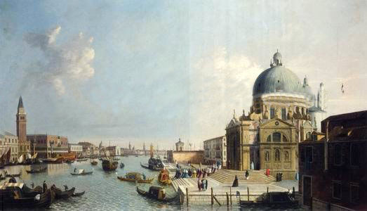 Blue Sky Background With Many Rivers Canvas Traditional Oil Paintings