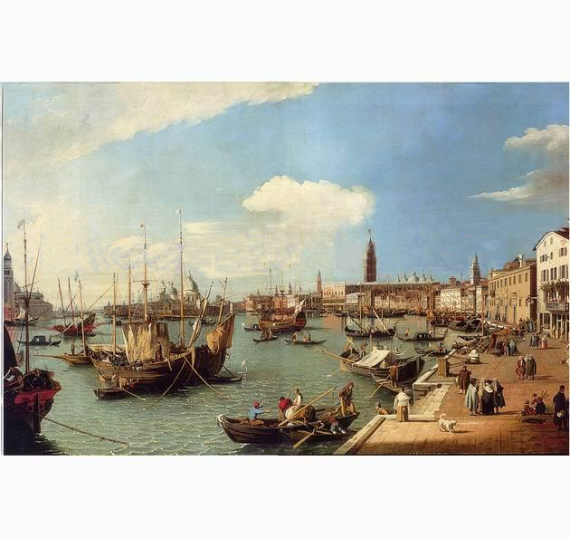 Blue Sky Background With Many Ships Canvas Traditional Oil Paintings