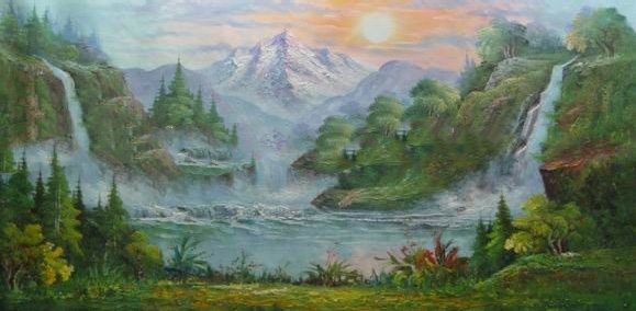 Outdoors Scenery Subject Unframed Board Realist Oil Paintings