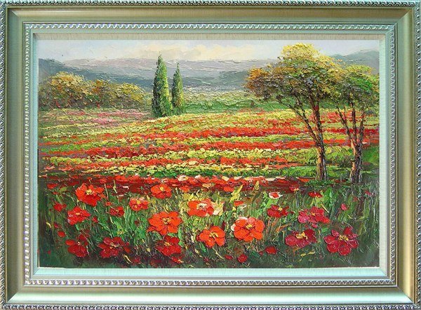 Framed With Many Flower Vivid Colour Realist Oil Paintings