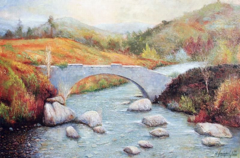 Calm Lake Red Background Canvas Realist Oil Paintings