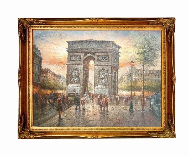 Eiffel Tower Canvas Street Subject Realist Oil Paintings