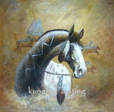 Square Shape A Horse Canvas Realist Oil Paintings