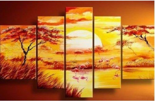 Pine Sun Background Canvas Flower Oil Paintings