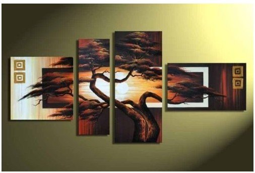 Pine Background Canvas Rectangular Shape Flower Oil Paintings