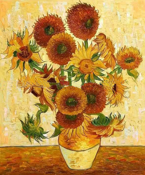 Best Oil Colour Green Materils Reproductions Sunflower Landscape Oil Paintings