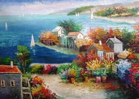 Hand-made High Artistic-value Beautiful Fantastic Landscape Oil Paintings