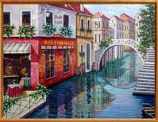 Venice Title Customized Dimensions Landscape Oil Paintings on Canvas