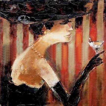 A Girl With A Cup Handmade Decoration Canvas Portrait Oil Paintings