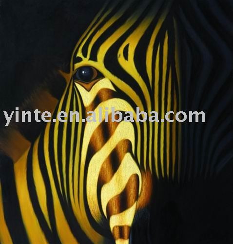 Horse Eye Subjec Gray & Yellow Background Excellent Animal Oil Paintings