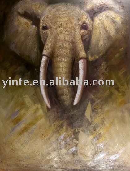 Light Yellow Background On Canvas With No Deformation Animal Oil Paintings