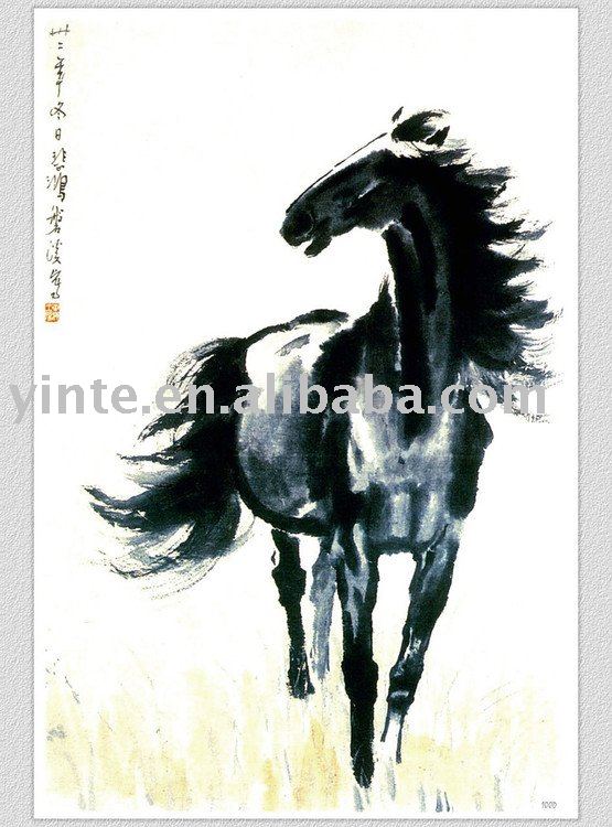 Horse Subject White Background Canvas Animal Oil Paintings