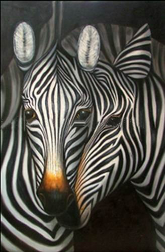Canvas White & Black Background A Zebra Animal Oil Paintings