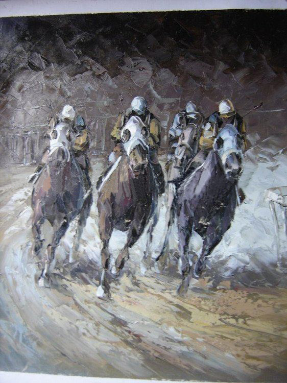 Four Horses Square Shape Canvas Animal Oil Paintings