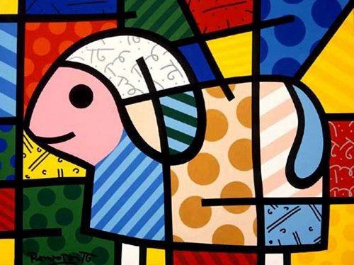 A Sheep With Many Small Dots Canvas Animal Oil Paintings