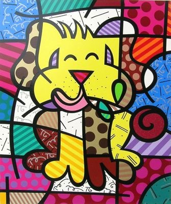 A Cat Square Shape Canvas Animal Oil Paintings