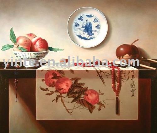 Peaches Subject Frameless Vivid Colour Still life Oil Paintings