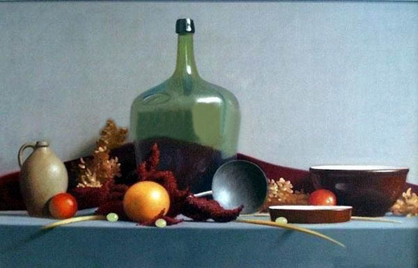 Light Blue Background Canvas Handpainted Still Life Oil Paintings