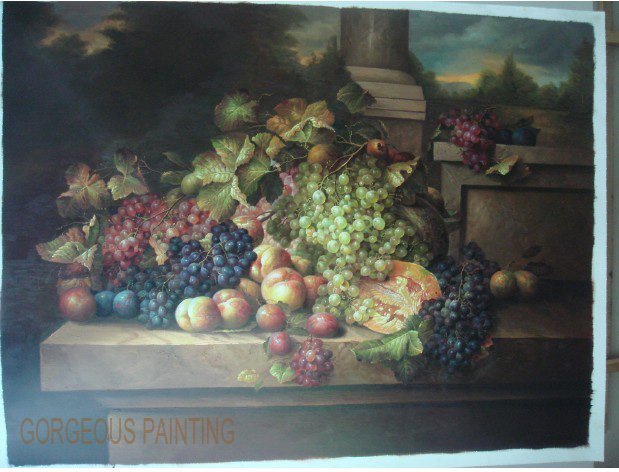 High Quality Completely Handmade Home Decoration Fruit Stilllife Oil Paintings