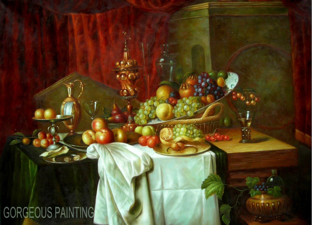 100% Handmade Fruit Best for Home Decoration Good Design Still life Oil Paintings