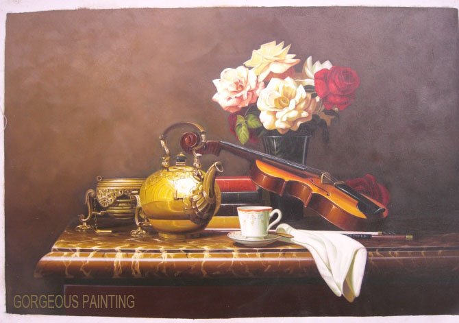 High Quality 100% Handprinted Classical Home Decoration Still life Oil Paintings on Cavas