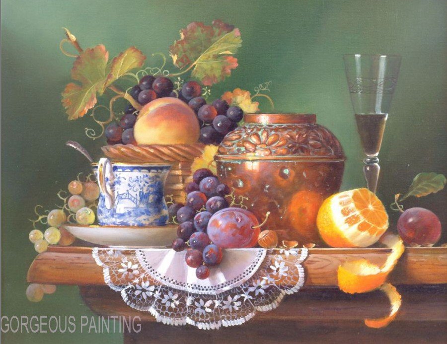 Cheap The Household Utensils and Fruit Handprint Still Life Oil Paintings